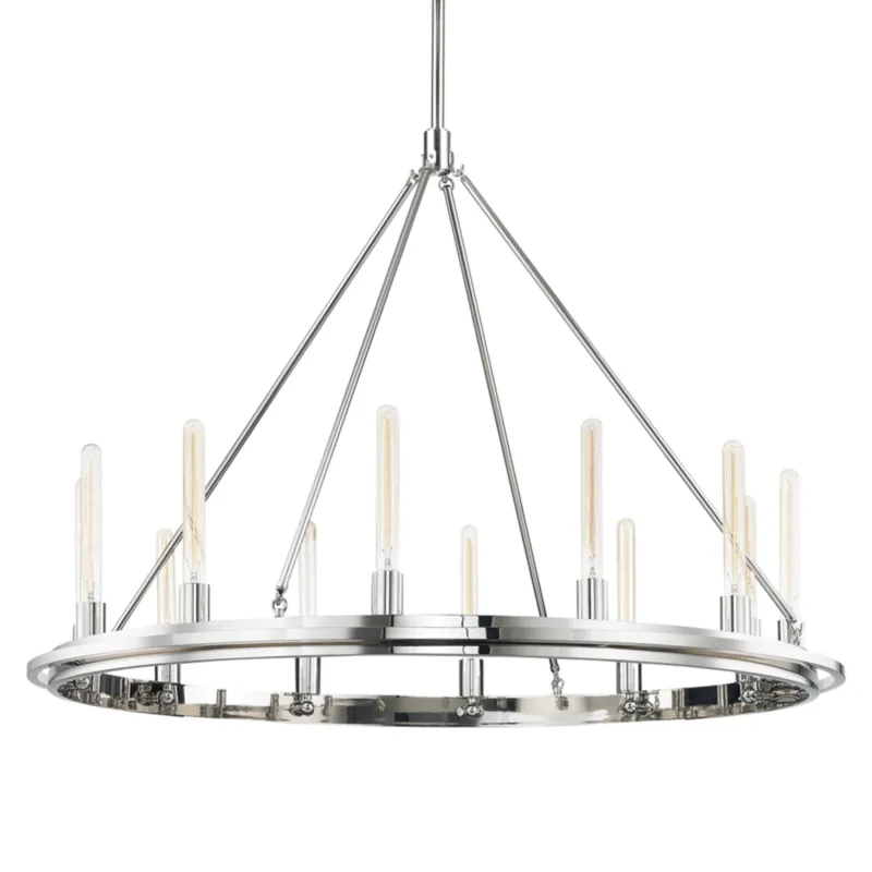Chambers 12-Light Chandelier in Polished Nickel 45W x 33.75H