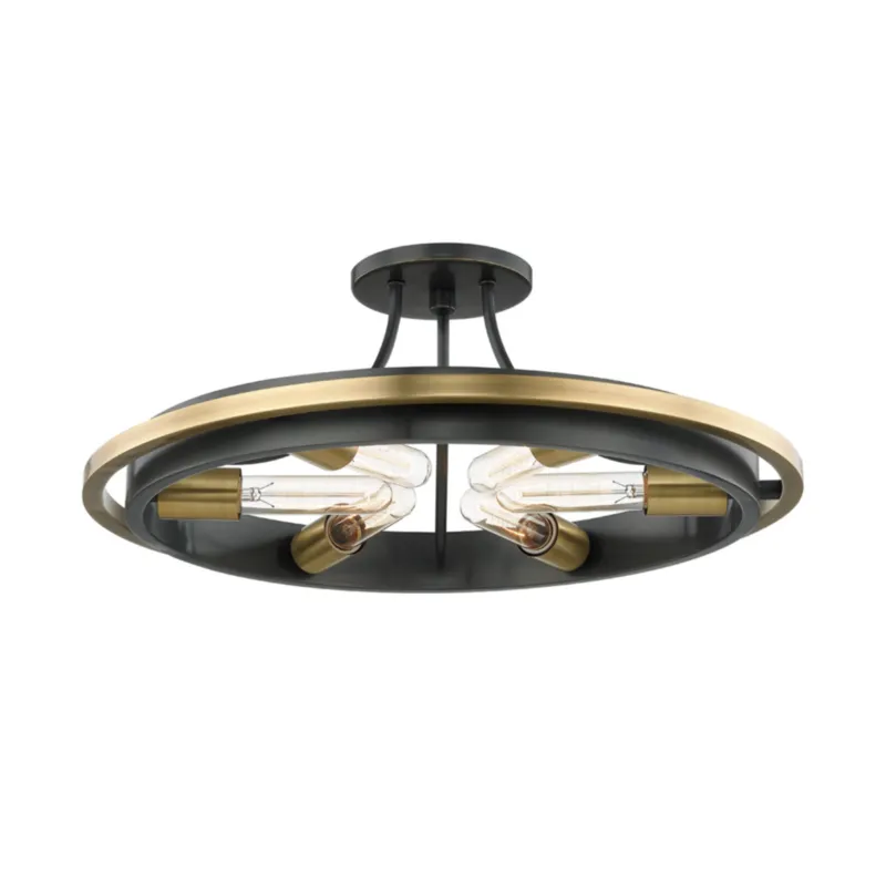 Chambers 6-Light Semi Flush in Aged Brass/Old Bronze 21W x 8H