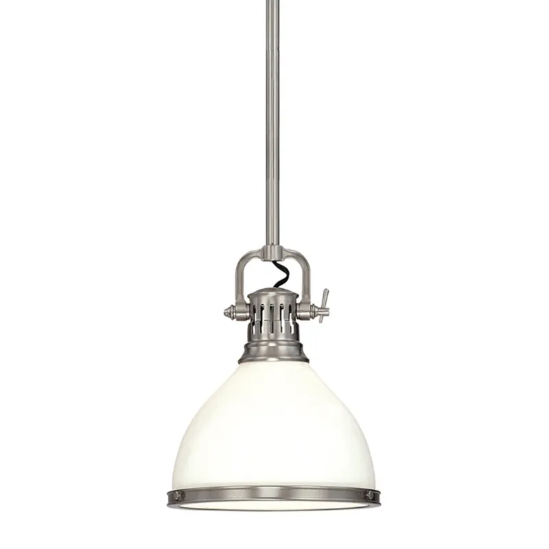 Randolph 1-Light Pendant in Satin Nickel 10W x 15H