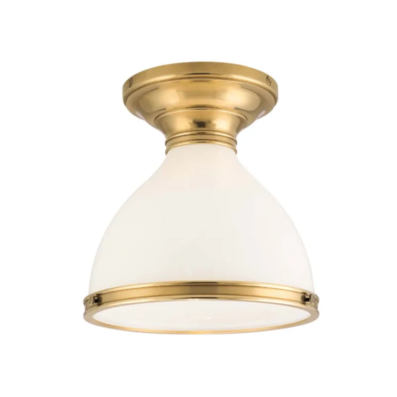 Randolph 1-Light Semi Flush in Aged Brass 10W x 9.25H