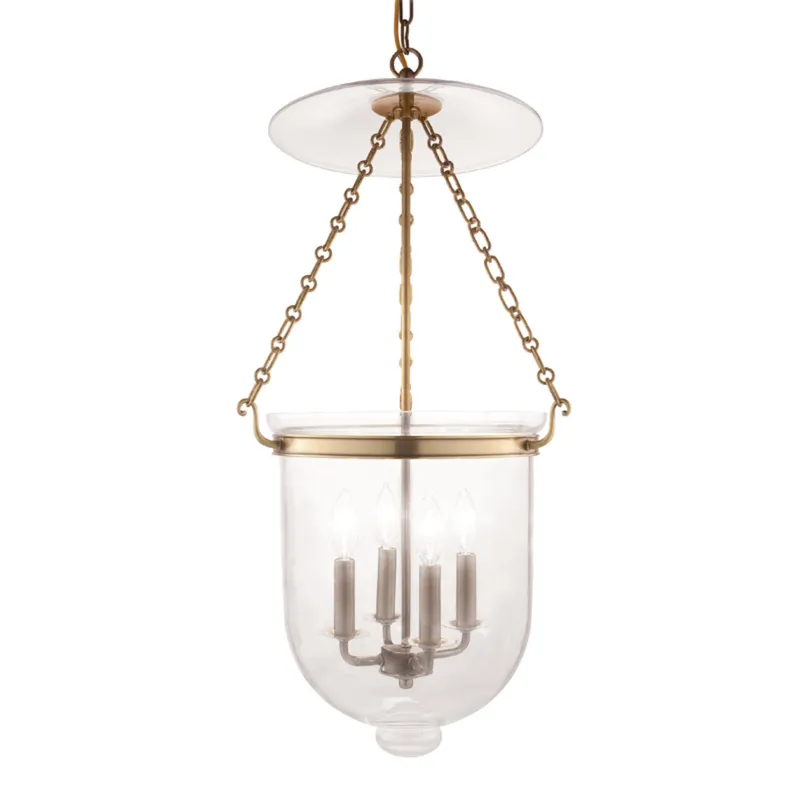 Hampton 4-Light Pendant in Aged Brass 14.5W x 30.75H (255-AGB-C1)
