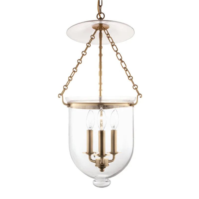 Hampton 3-Light Pendant in Aged Brass 12W x 25H (254-AGB-C1)