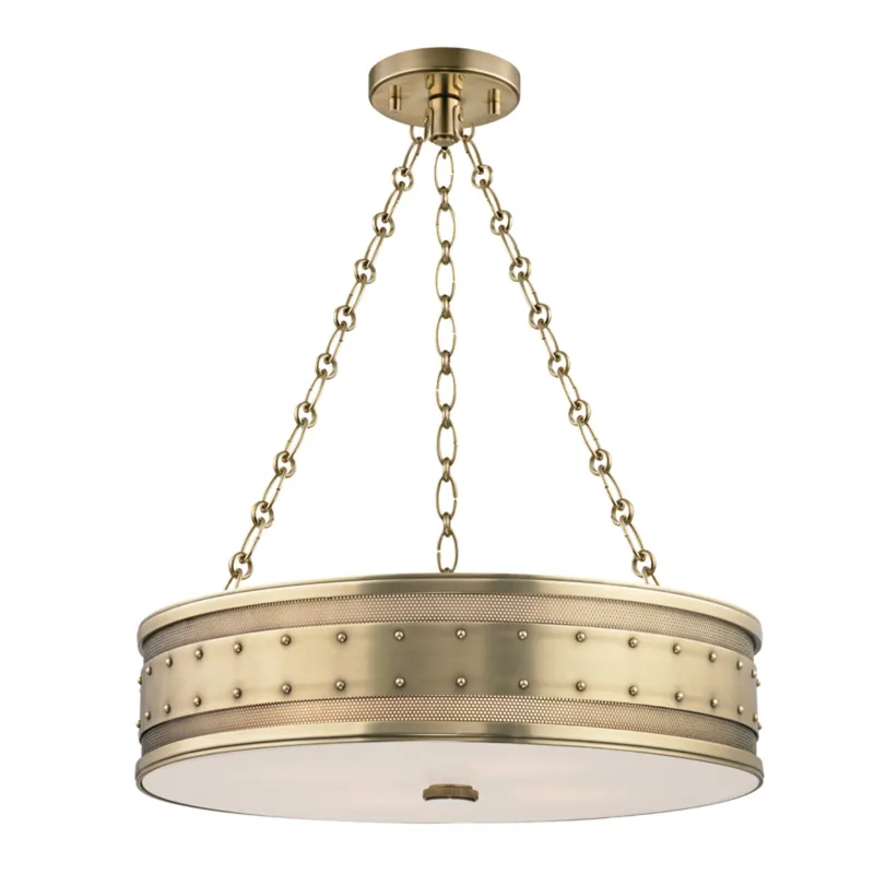 Gaines 4-Light Chandelier in Aged Brass 22W x 5.75H