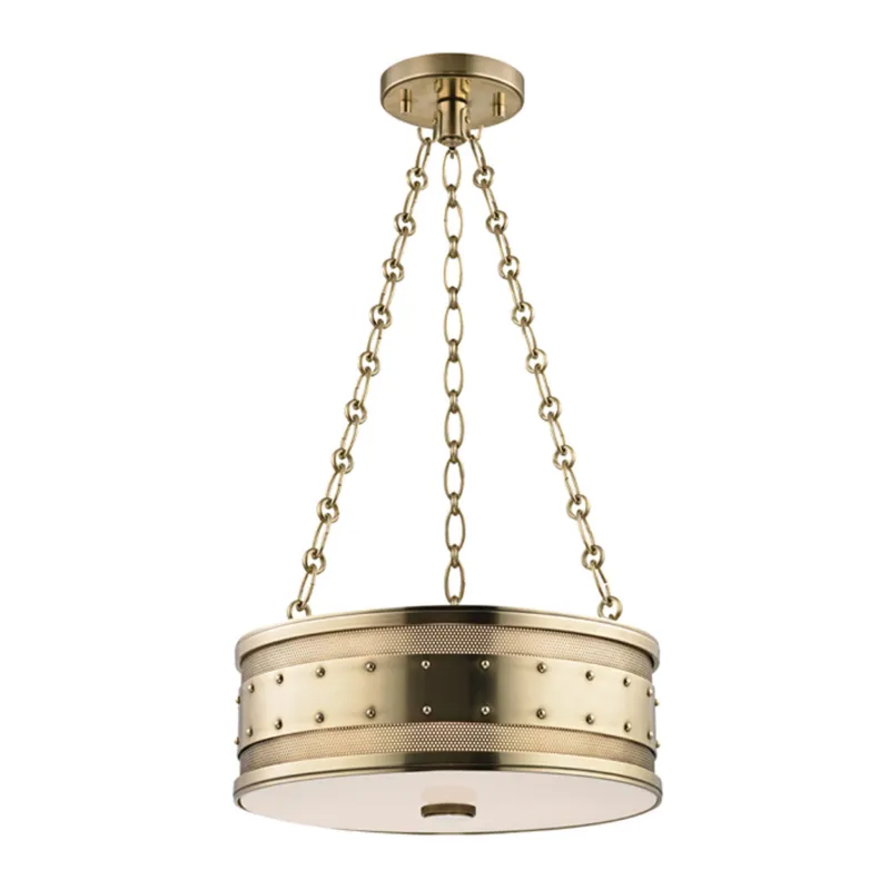 Gaines 3-Light Pendant in Aged Brass 16W x 5.75H