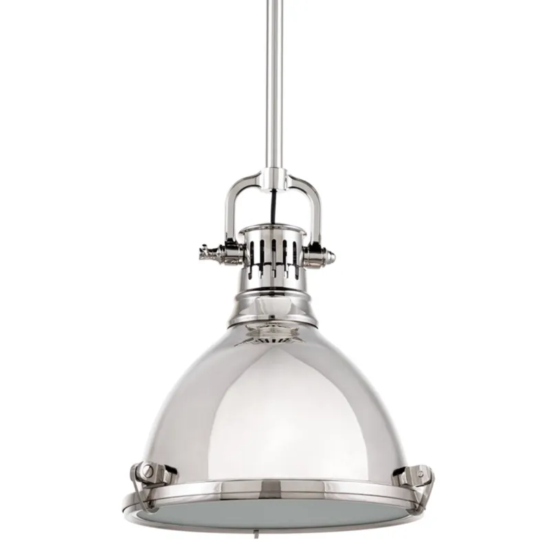 Pelham 1-Light Pendant in Polished Nickel 10.5W x 12H