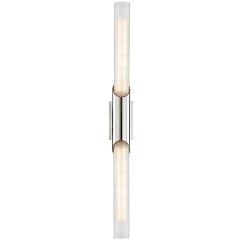 Pylon 2-Light Wall Sconce in Polished Nickel 2.75W x 26.25H