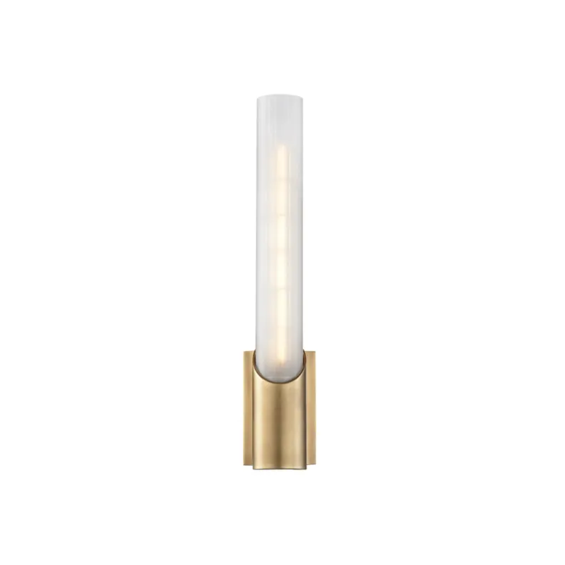 Pylon 1-Light Wall Sconce in Aged Brass 2.75W x 13.75H