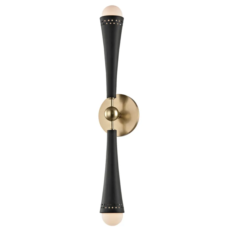 Tupelo 2-Light Wall Sconce in Aged Brass 4.75W x 23H