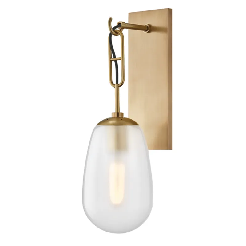 Bruckner 1-Light Wall Sconce in Aged Brass 6W x 19.25H