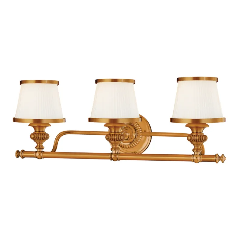 Milton 3-Light Bath and Vanity in Flemish Brass 24.75W x 9H
