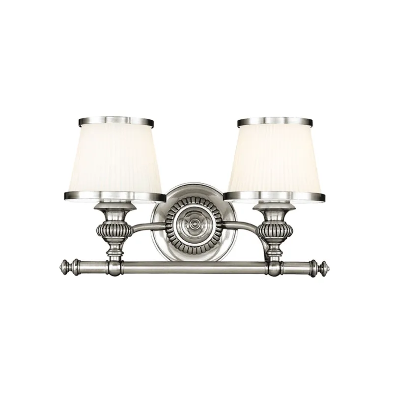 Milton 2-Light Bath and Vanity in Polished Nickel 15.5W x 9H