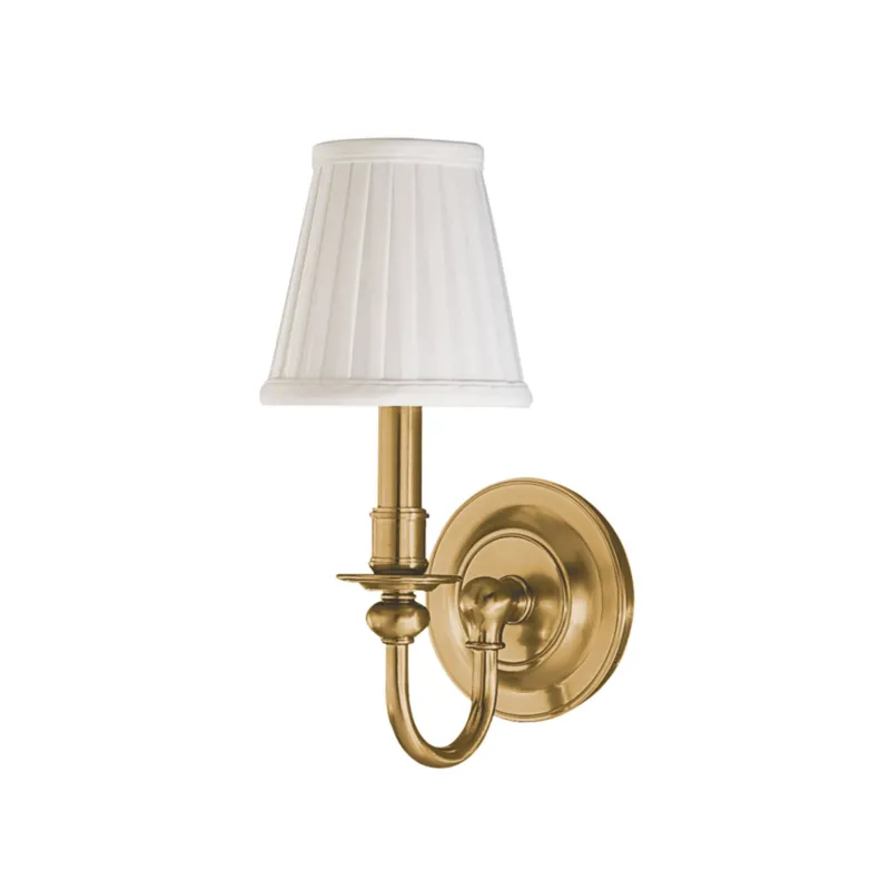 Beekman 1-Light Wall Sconce in Aged Brass 5W x 12H
