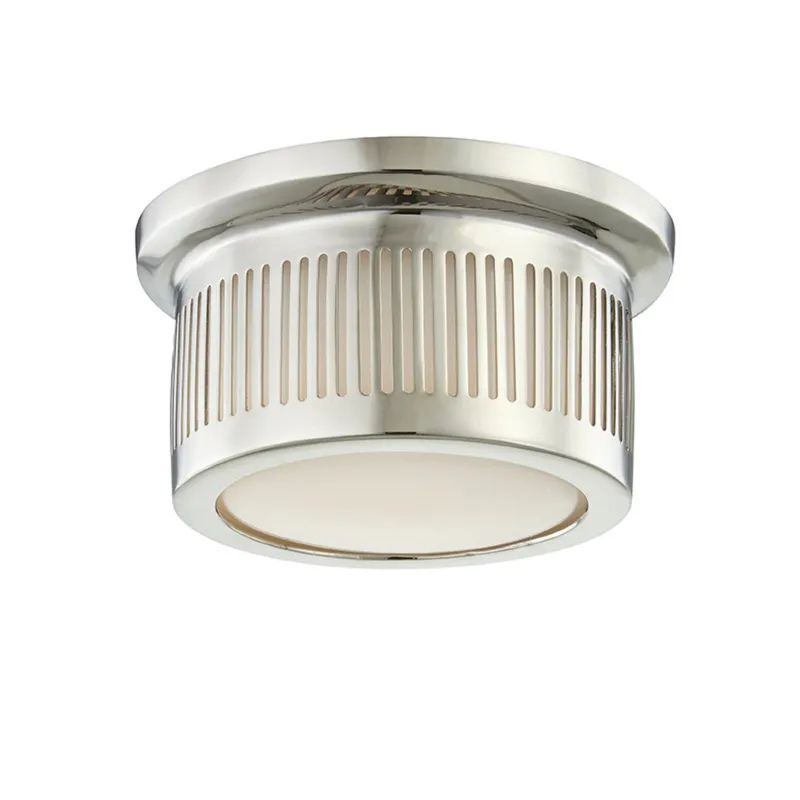 Bangor 1-Light Flush Mount in Polished Nickel 6W x 3.5H