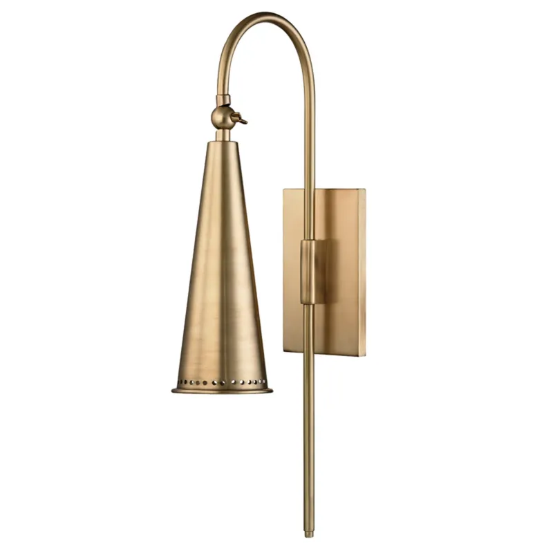 Alva 1-Light Wall Sconce in Aged Brass 4.25W x 20.75H