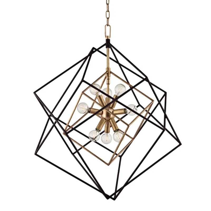 Roundout 9-Light Chandelier in Aged Brass 26L x 26W x 30.5H