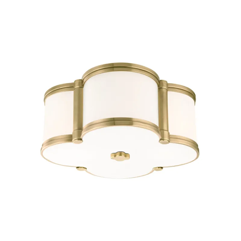 Chandler 2-Light Flush Mount in Aged Brass 12.5W x 5.5H