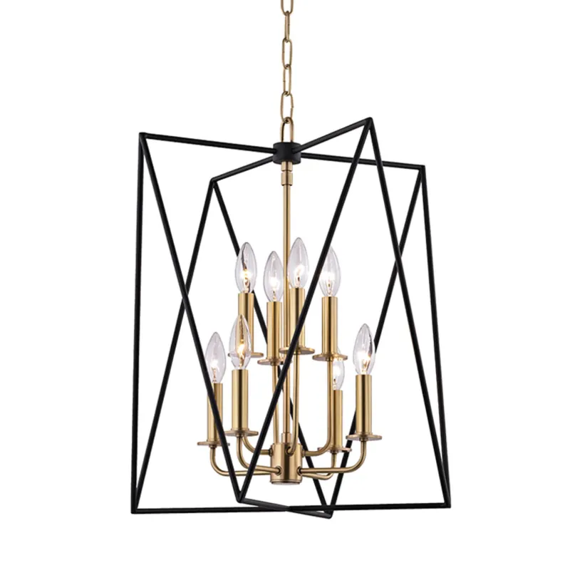 Laszlo 8-Light Pendant in Aged Brass 18.25W x 22.5H
