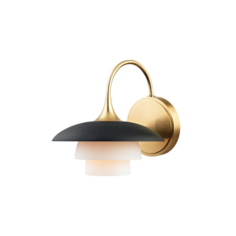 Barron 1-Light Wall Sconce in Aged Brass 8W x 8.25H
