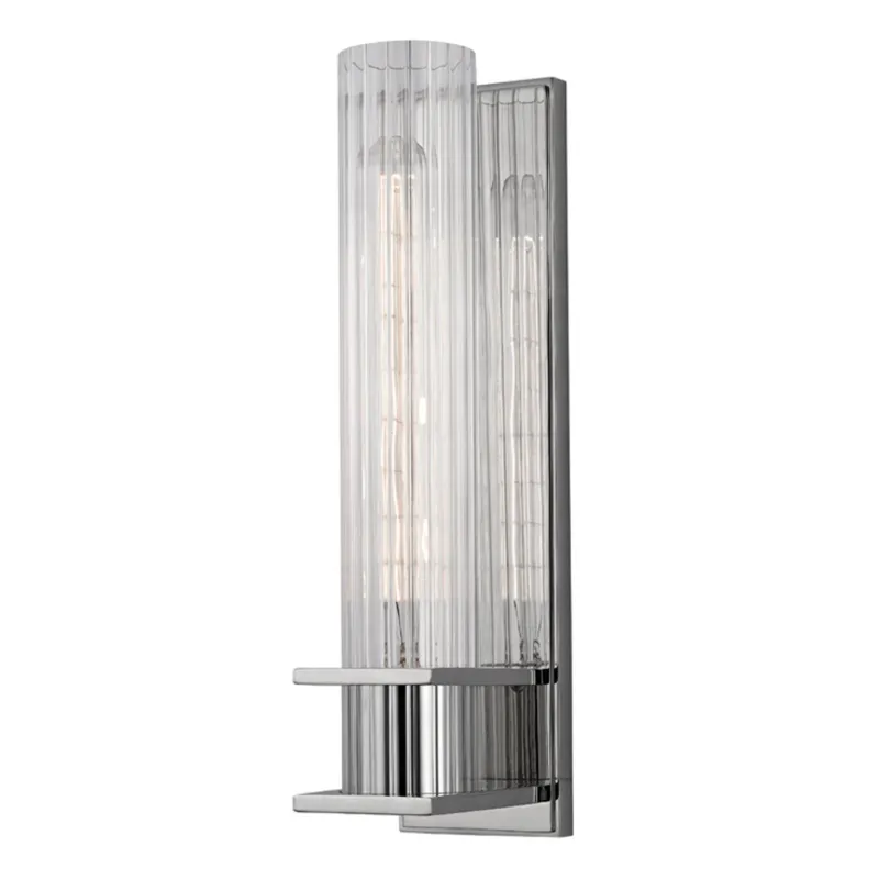 Sperry 1-Light Wall Sconce in Polished Nickel 3W x 12.75H