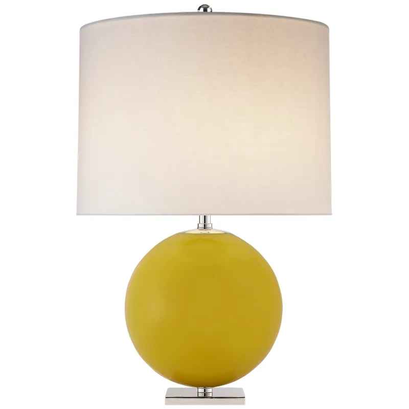 kate spade new york Elsie Table Lamp in Yellow with Linen Shade W16" x H25.5"