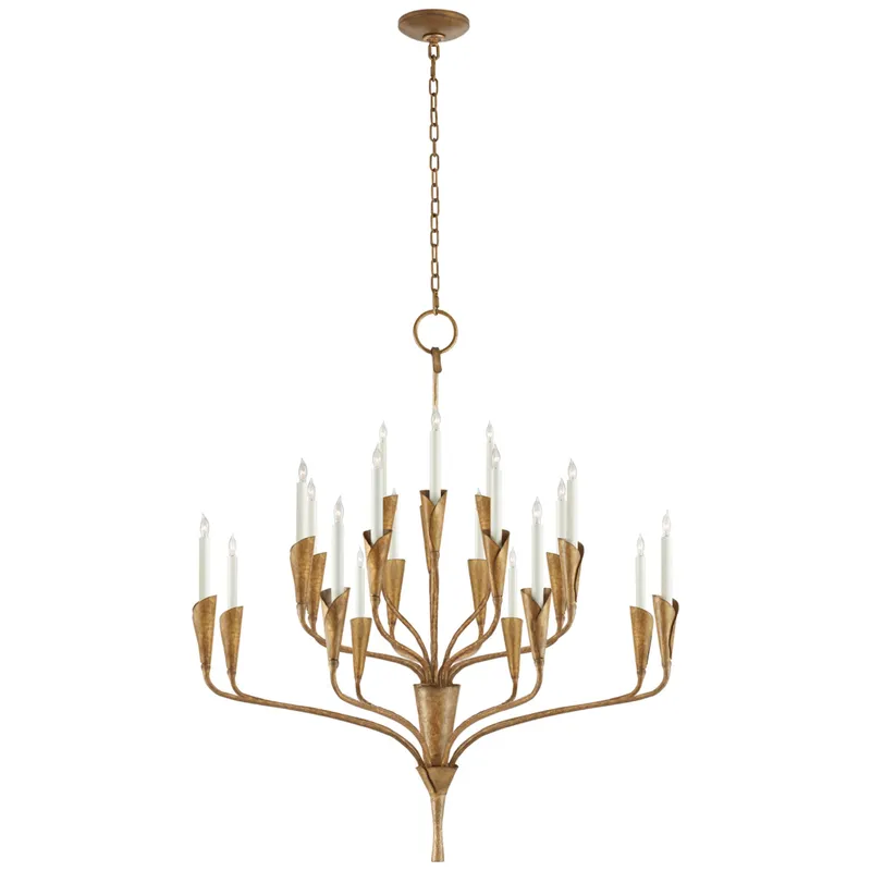 Chapman & Myers Aiden Large Chandelier in Gilded Iron Ceiling Light W40.5" x H44.5"