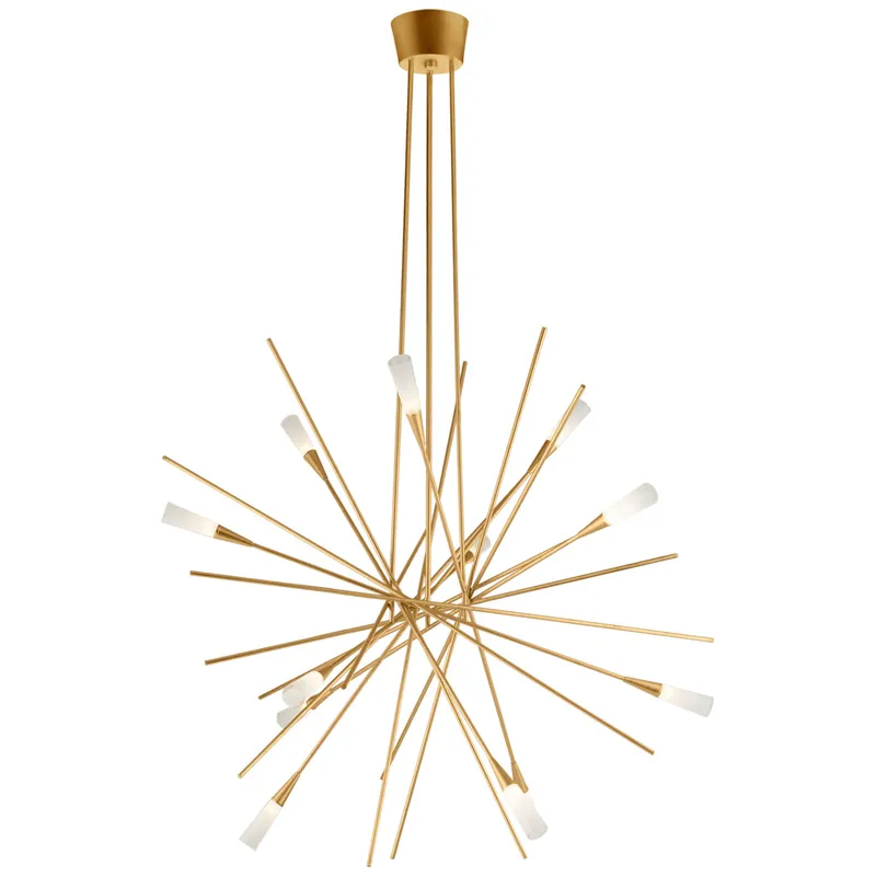 Chapman & Myers Stellar Large Chandelier in Gild with Frosted Acrylic Ceiling Light W38.25"