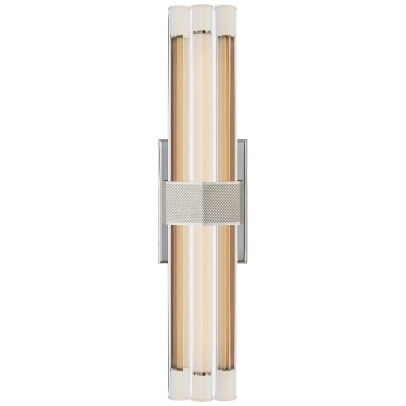 Lauren Rottet Fascio 18" Sconce in Polished Nickel with Crystal Wall Light W4.25" x H18"