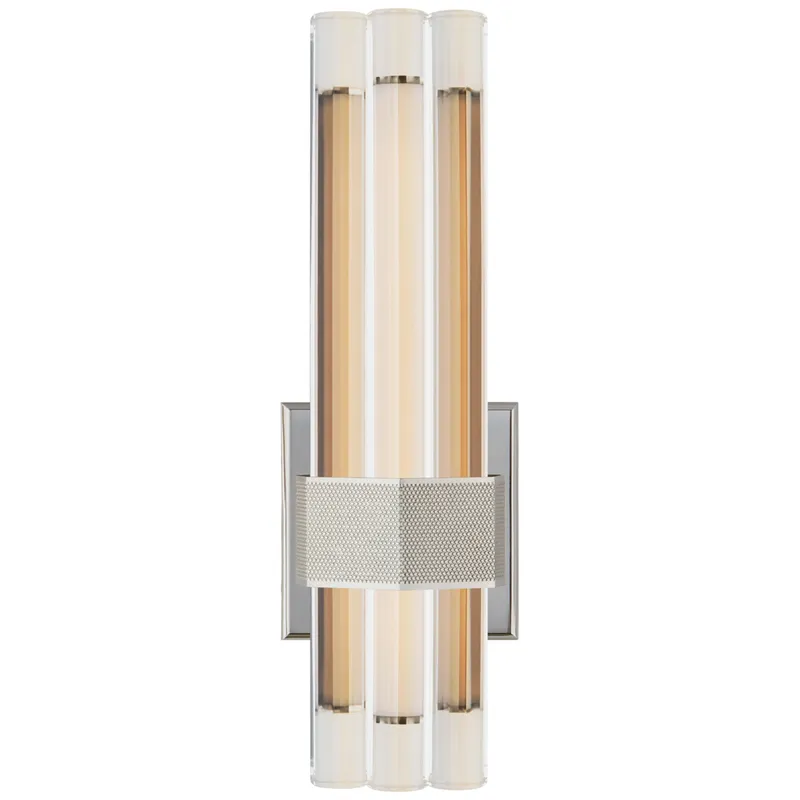 Lauren Rottet Fascio 14" Asymmetric Sconce in Polished Nickel with Crystal Wall Light W4.5" x H14"
