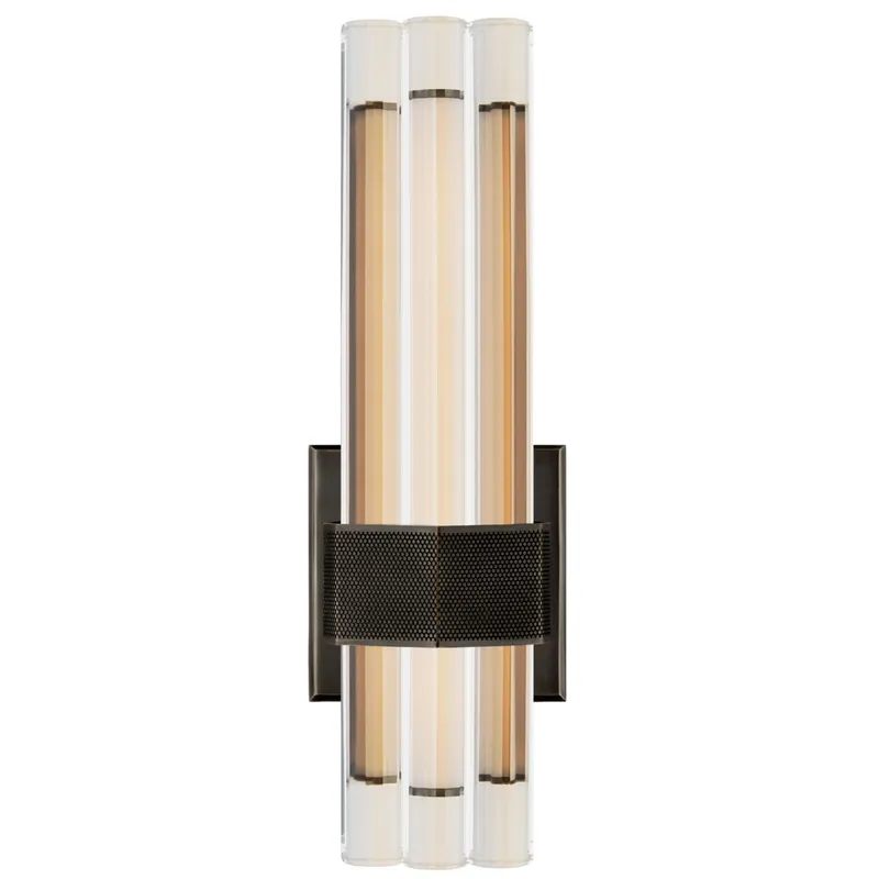 Lauren Rottet Fascio 14" Asymmetric Sconce in Bronze with Crystal Wall Light W4.5" x H14"