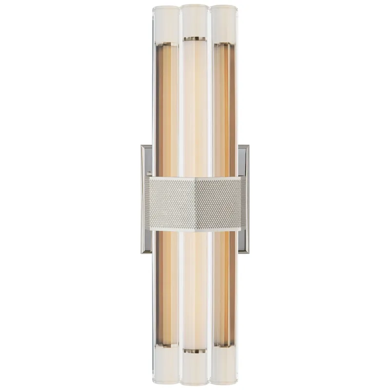 Lauren Rottet Fascio 14" Sconce in Polished Nickel with Crystal Wall Light W4.5" x H14"