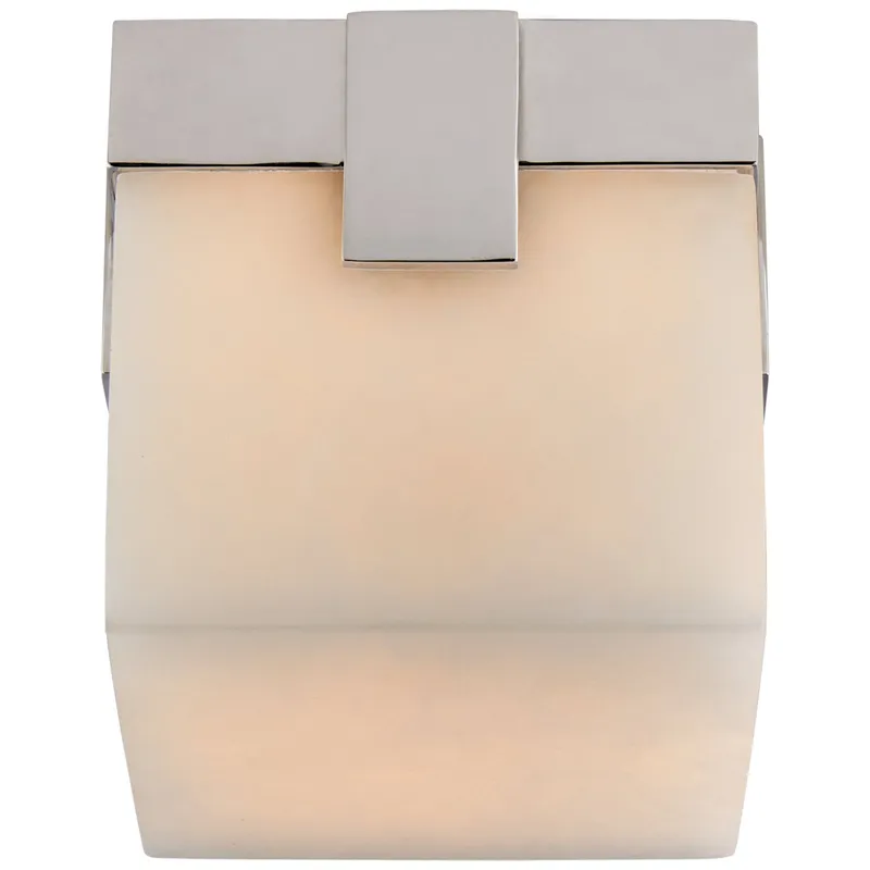 Kelly Wearstler Covet 4.75" Solitaire Flush Mount in Polished Nickel with Alabaster Ceiling Light W4.75" x H4.5"