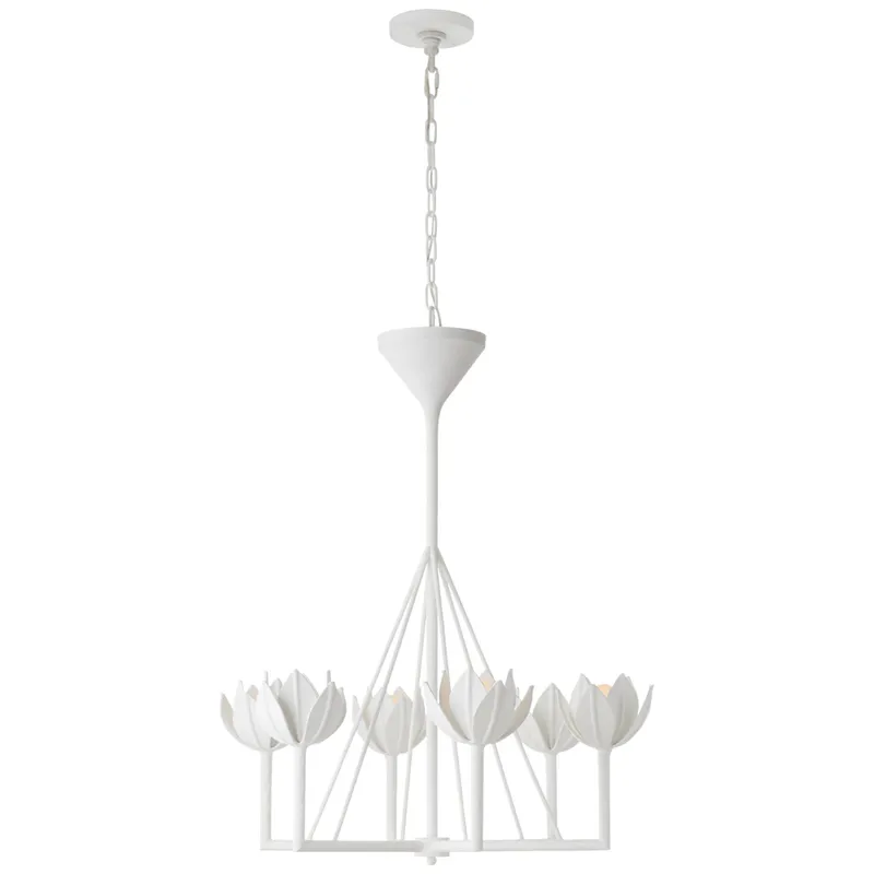 Julie Neill Alberto Small Single Tier Chandelier in Plaster White Ceiling Light W30" x H34.5"