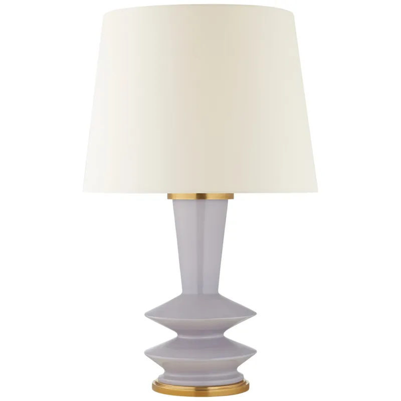 Christopher Spitzmiller Whittaker Medium Table Lamp in Lilac with Linen Shade W16" x H30"