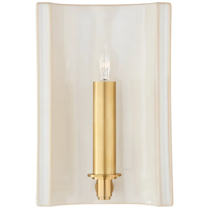 Christopher Spitzmiller Leeds Small Rectangle Sconce in Ivory Wall Light W7" x H10.5"