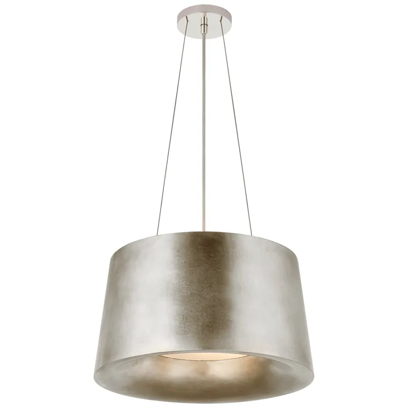 Barbara Barry Halo Small Hanging Shade in Burnished Silver Leaf Ceiling Light W19"
