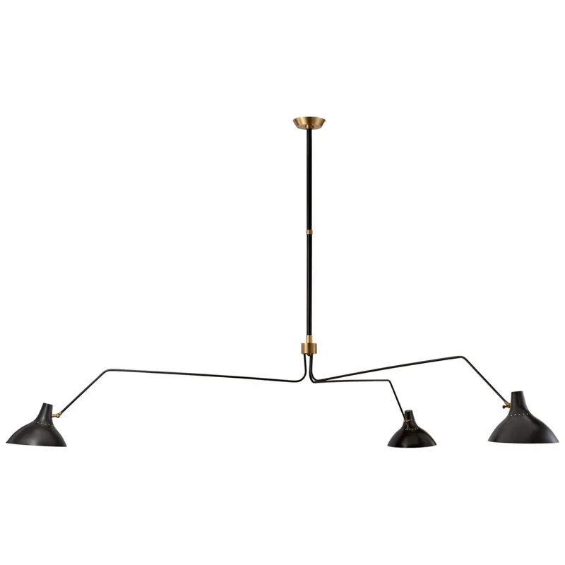 AERIN Charlton Grande Triple Arm Chandelier in Black Ceiling Light W96"
