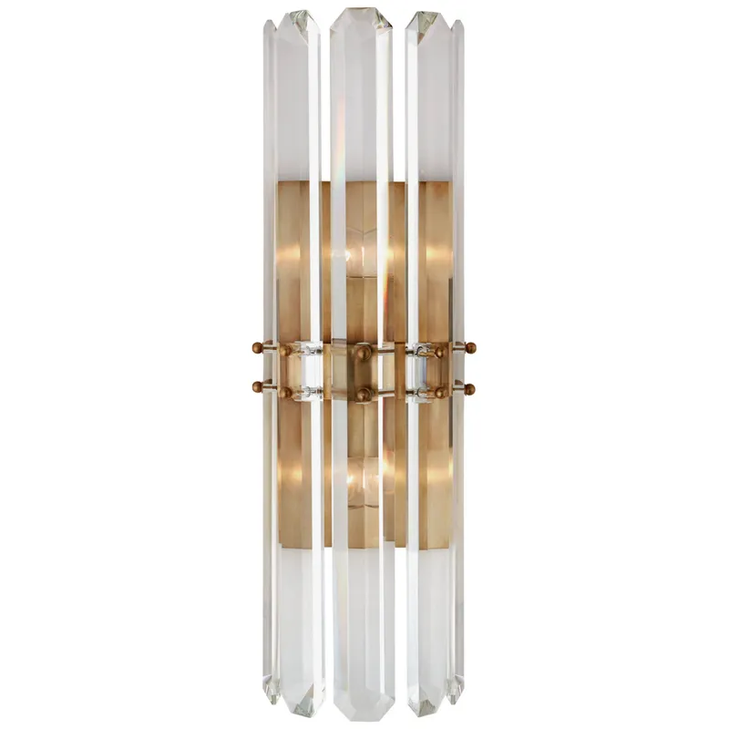 AERIN Bonnington Tall Sconce in Hand-Rubbed Antique Brass Wall Light W7.5" x H22"