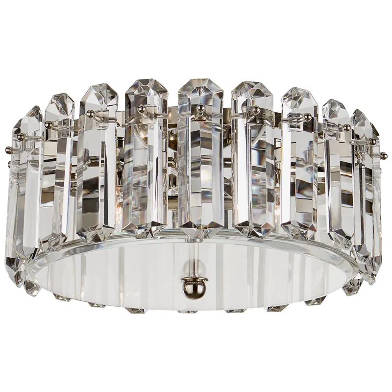 AERIN Bonnington Medium Flush Mount in Polished Nickel Ceiling Light W18" x H8.5"