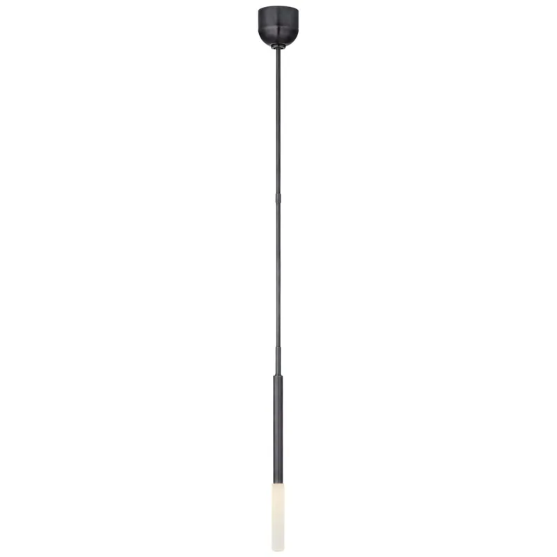 Kelly Wearstler Rousseau Single Pendant in Bronze with Etched Crystal Ceiling Light W1.25"