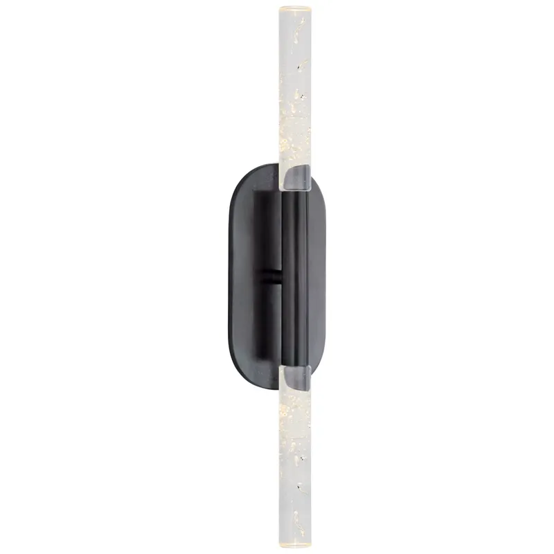 Kelly Wearstler Rousseau Medium Vanity Sconce in Bronze with Seeded Glass Wall Light W4.25" x H22"