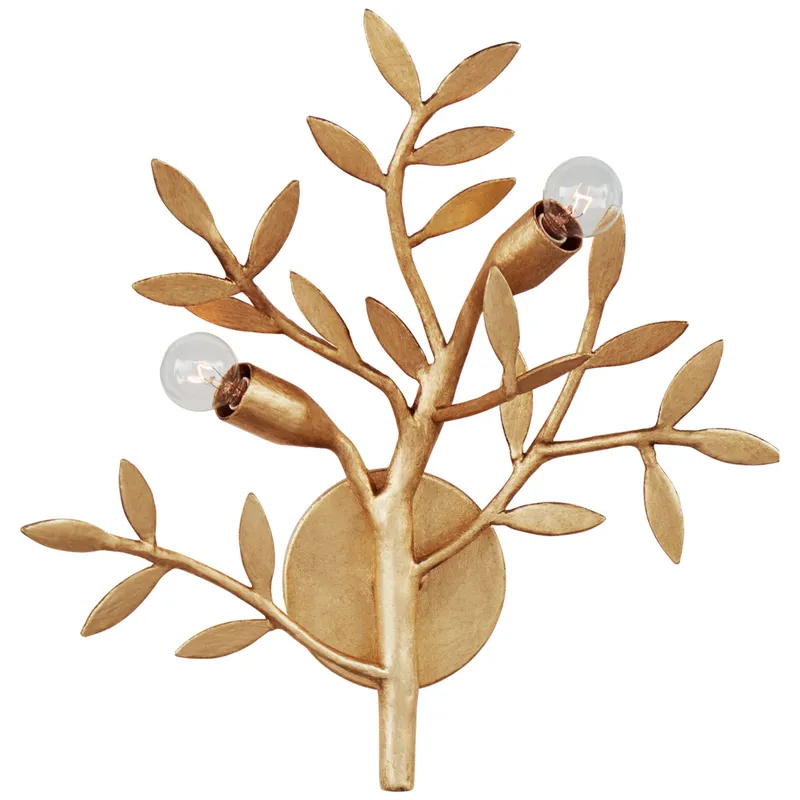 Julie Neill Mandeville Sconce in Antique Gold Leaf Wall Light W13.75" x H15"