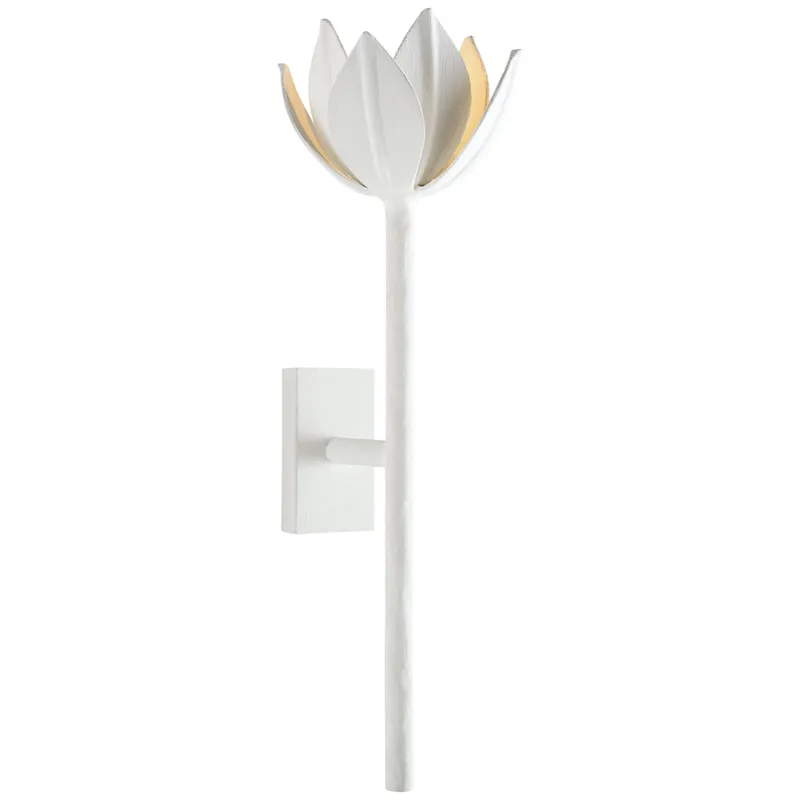 Julie Neill Alberto Medium Sconce in Plaster White Wall Light W5.5" x H20.25"