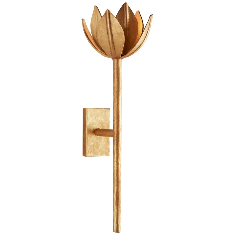 Julie Neill Alberto Medium Sconce in Antique Gold Leaf Wall Light W5.5" x H20.25"