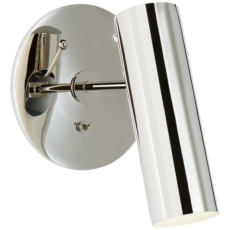 AERIN Lancelot Pivoting Light in Polished Nickel Wall Light W6.25" x H8"