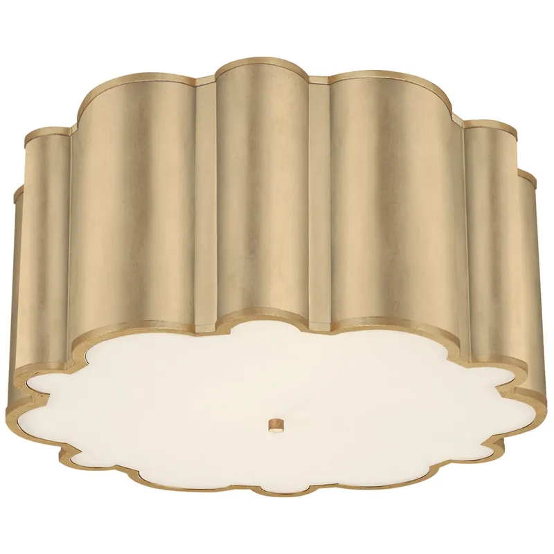 Alexa Hampton Markos Grande Flush Mount in Gild with Frosted Acrylic Ceiling Light W26.25" x H12.5"
