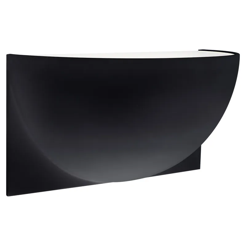 Peter Bristol Quarter Sphere Small Up Light in Matte Black with Frosted Glass Wall Light W10" x H5"