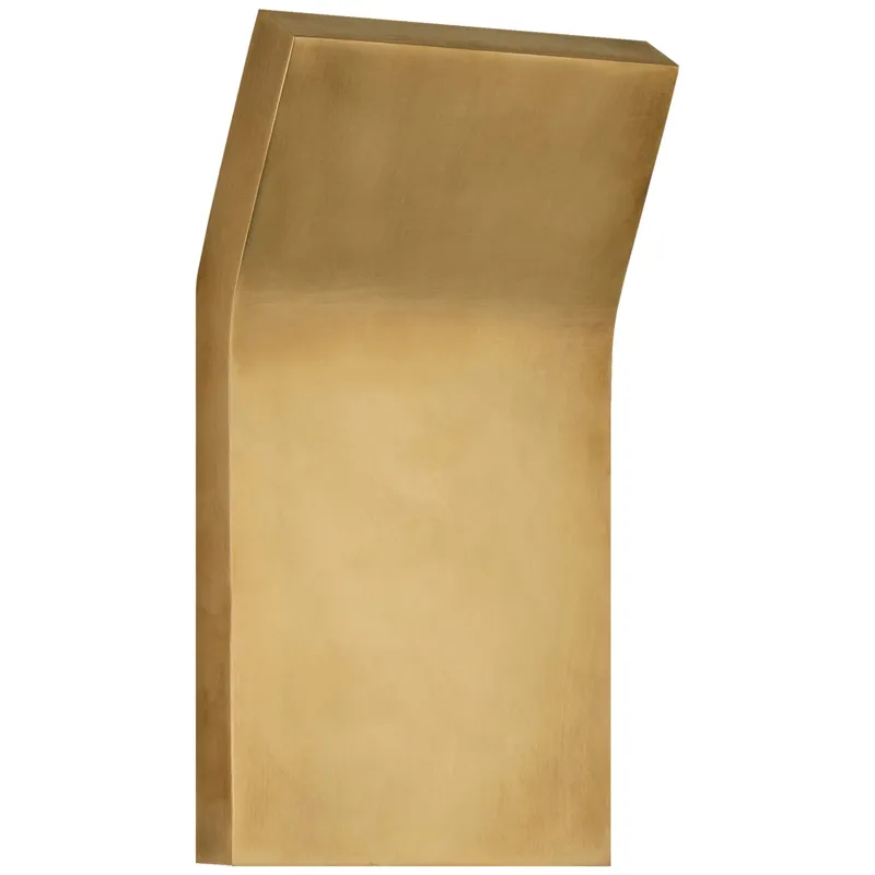 Peter Bristol Bend Medium Square Light in Natural Brass Wall Light W4.5" x H8"