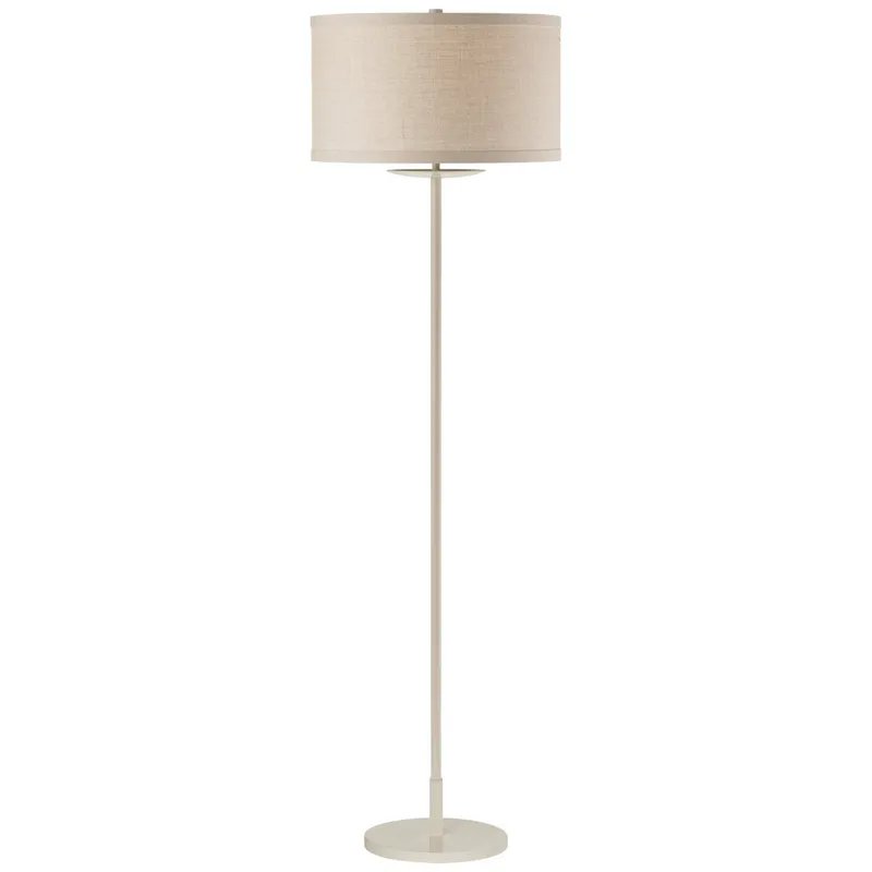 kate spade new york Walker Medium Floor Lamp in Light Cream with Natural Linen Shade W17" x H58"