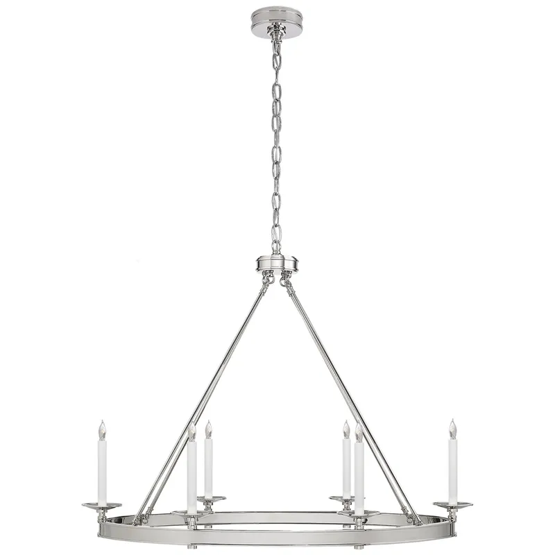 Chapman & Myers Launceton Large Oval Chandelier in Polished Nickel Ceiling Light W39" x H28.25"