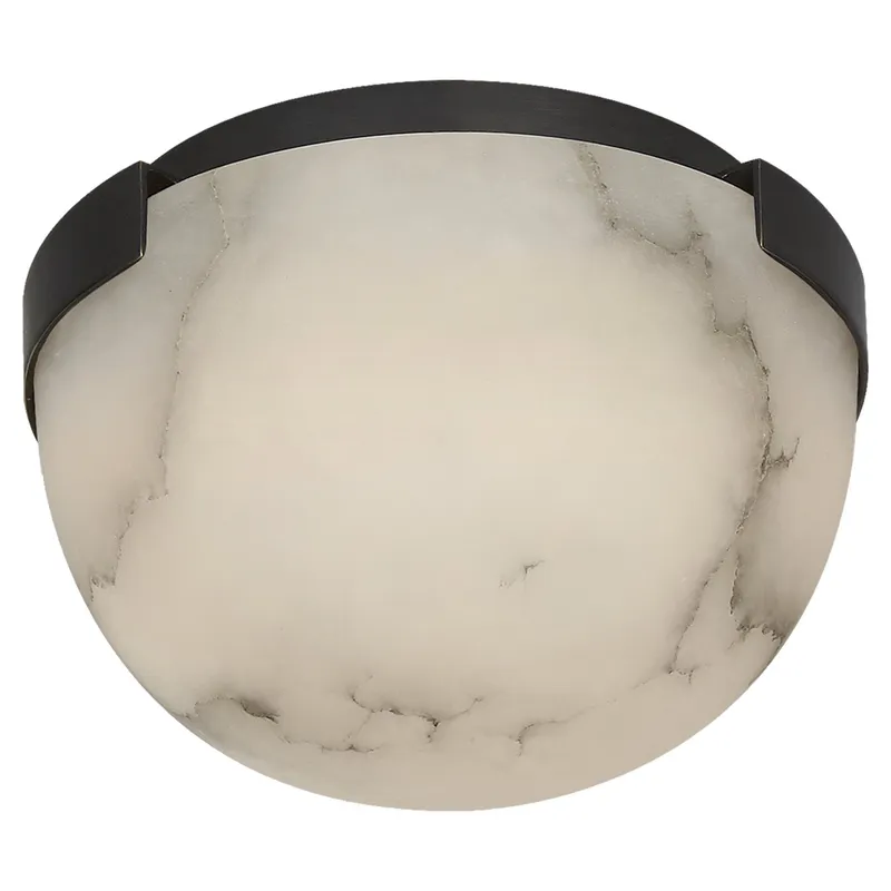 Kelly Wearstler Melange 5" Solitaire Flush Mount in Bronze with Alabaster Shade Ceiling Light W5" x H3.5"